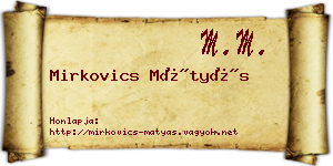 Mirkovics Mátyás névjegykártya